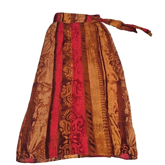 Max Mara Burnout Wrap Midi Skirt Women Size 12 Viscose/Linen - Picture 1 of 13